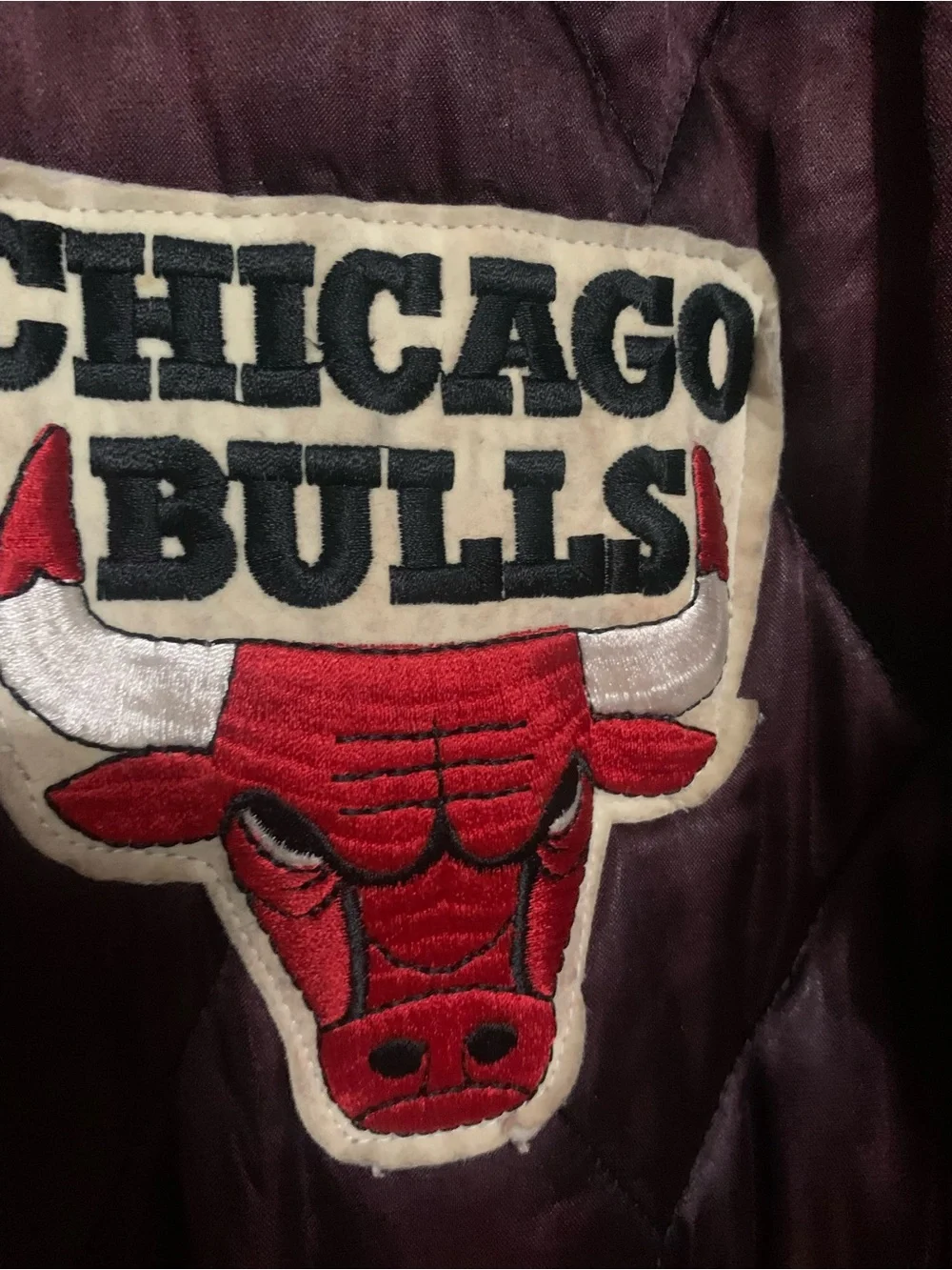 Vintage 90s Chicago Bulls Quilted Long Bench Coat Jacket Parka XL Michael Jordan
